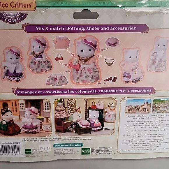 Calico Critters Fashion Play Set - Town Girl Series - Persian Cat - Picture 5 of 11